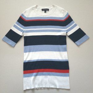 Banana Republic White striped Short sleeve sweater